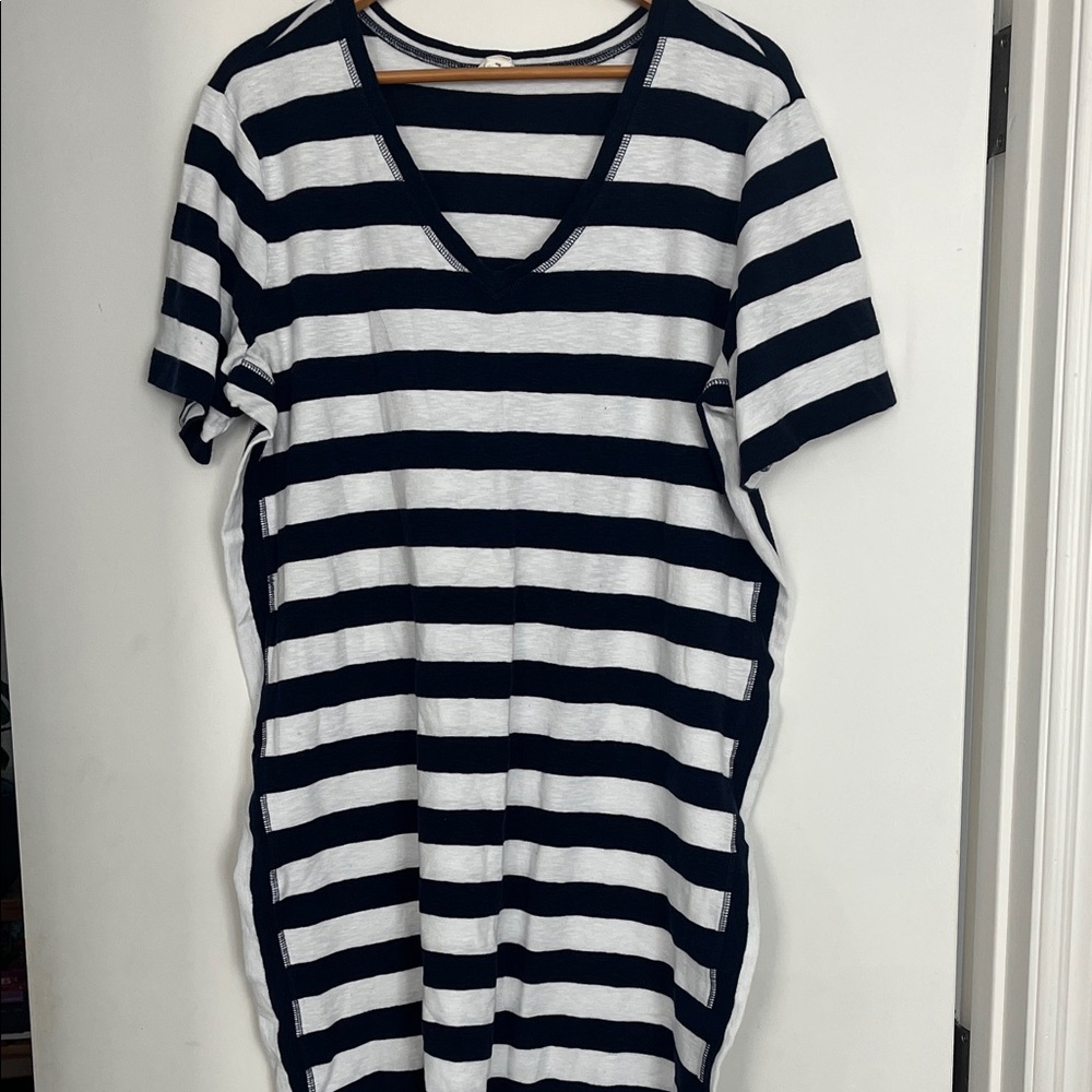 Caslon Navy and White Striped Top